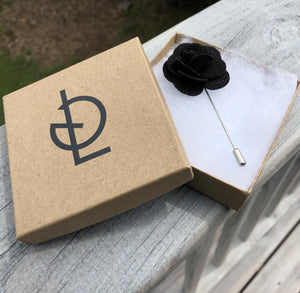 Black Linen Lapel Pin